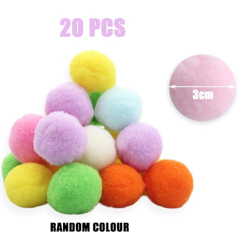 20 Plüsch-Katzenbälle 3 cm, bunt 2 20 Plüsch-Katzenbälle 3 cm, bunt - Image 2