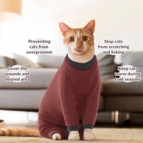 Katzen Rollkragenpullover Wintermantel M Rötlichbraun 5 Katzen Rollkragenpullover Wintermantel M Rötlichbraun - Image 5