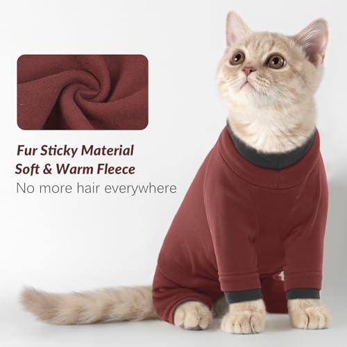 Katzen Rollkragenpullover Wintermantel M Rötlichbraun 3 Katzen Rollkragenpullover Wintermantel M Rötlichbraun - Image 3