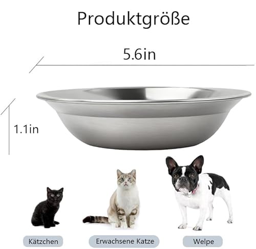 Edelstahl Katzennapf 14cm 6er Set 4 Edelstahl Katzennapf 14cm 6er Set - Image 4