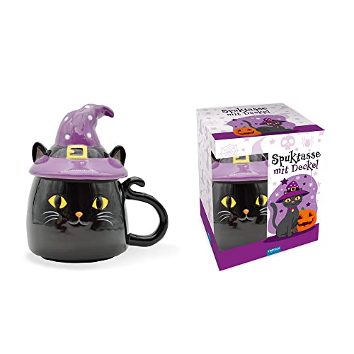 Halloween Katze Tasse mit Deckel 1 Halloween Katze Tasse