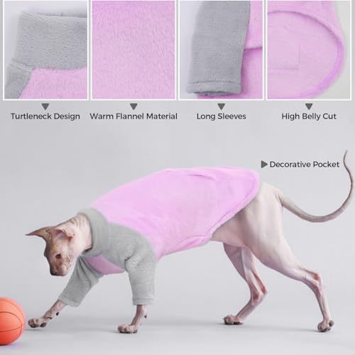 Katzen Rollkragenpullover Fleecejacke Lila L 3 Katzen Rollkragenpullover Fleecejacke Lila L - Image 3