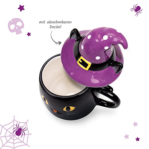 Halloween Katze Tasse mit Deckel 5 Halloween Katze Tasse mit Deckel - Image 5