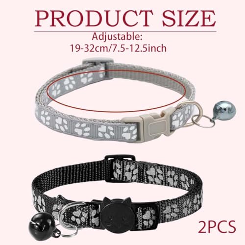 2 Stück Katzenhalsband verstellbar mit Sicherheitsverschluss 2 2 Stück Katzenhalsband verstellbar mit Sicherheitsverschluss - Image 2