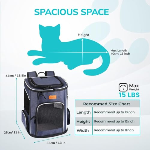 Morpilot Katzenrucksack für Katzen und kleine Hunde 6 Morpilot Katzenrucksack für Katzen und kleine Hunde - Image 6