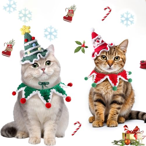 Weihnachtsmann Katzenschal, gestrickte Halskette, Lätzchen 5 Weihnachtsmann Katzenschal, gestrickte Halskette, Lätzchen - Image 5