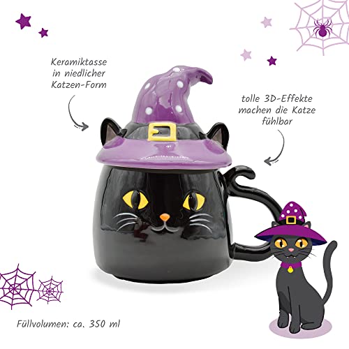Halloween Katze Tasse mit Deckel 4 Halloween Katze Tasse mit Deckel - Image 4