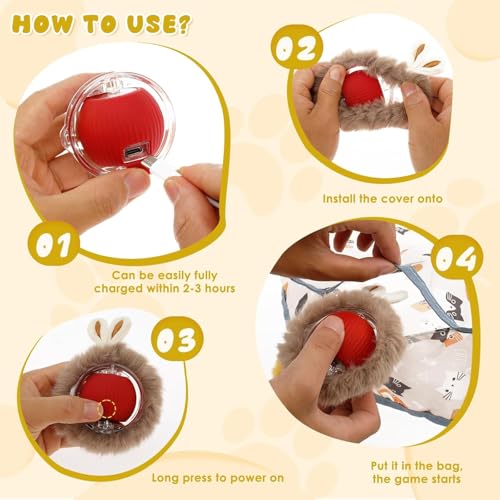 Katzen Spielteppich 2 in 1 mit Ball 3 Katzen Spielteppich 2 in 1 mit Ball - Image 3