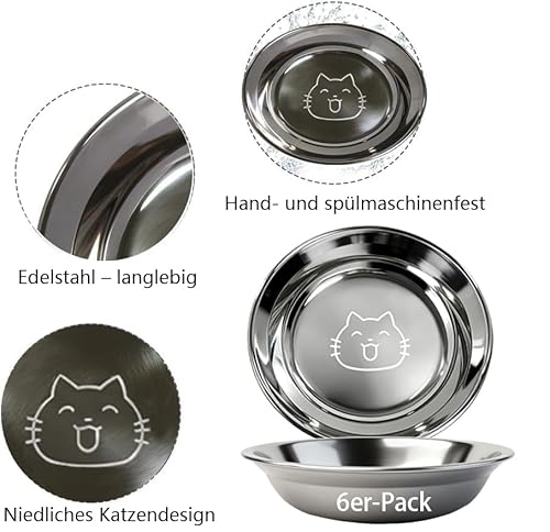 Edelstahl Katzennapf 14cm 6er Set 3 Edelstahl Katzennapf 14cm 6er Set - Image 3